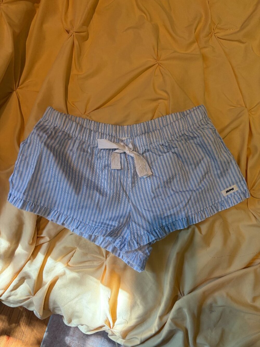 SKIMS Cotton Poplin Sleep Ruffle Shorts